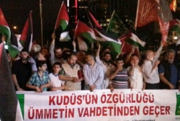 İstanbulda sionist rejimin konsulluğu qarşısında etiraz aksiyası keçirilib