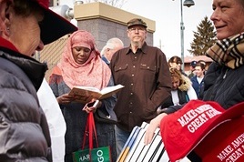 Muslim Woman Goes to Trump Rally with Hijab and Quran Muslim Woman Goes to Trump Rally with Hijab and Quran