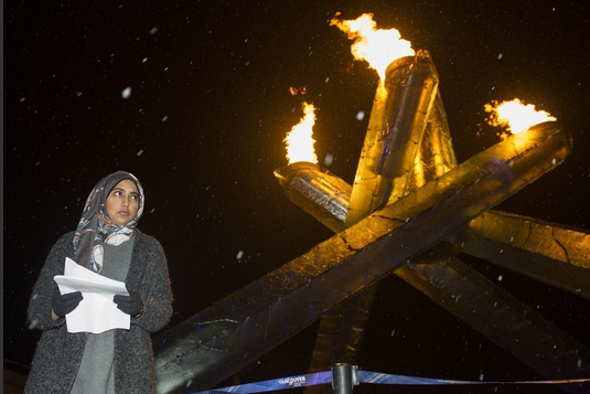 Under snowy skies, hundreds march to remember Quebec mosque attack