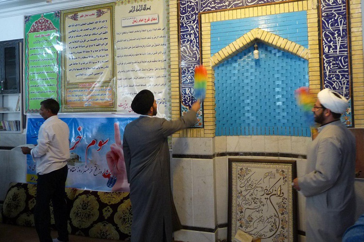 تصاویری از غبارروبی مساجد در زابل