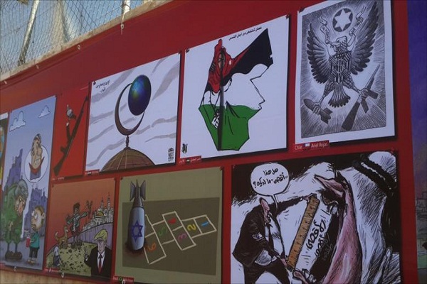 برگزاری نمایشگاه کاریکاتور در حمایت از فلسطین + عکس