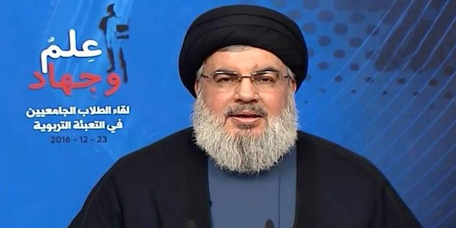 Seyyed Hassan Nasrallah : la vittoria di Aleppo è dovuta, grazie,  alla fermezza dei siriani