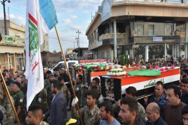 مراسيم شعبية لتشييع شهداء الحشد الشعبي وسط ‏بغداد
