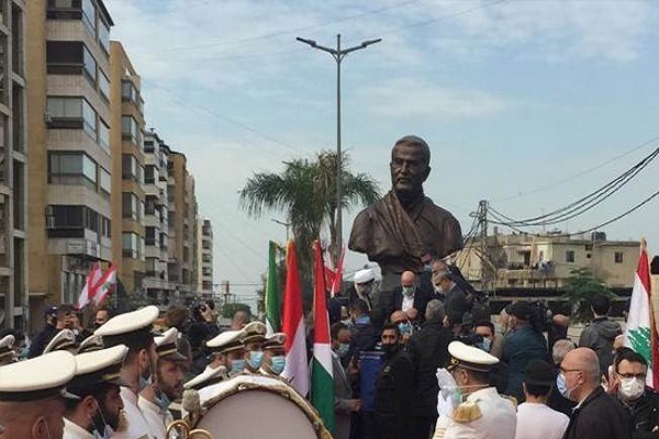 بالصور والفيديو... إزاحة الستار عن نصب تذكاري للشهيد سليماني في لبنان