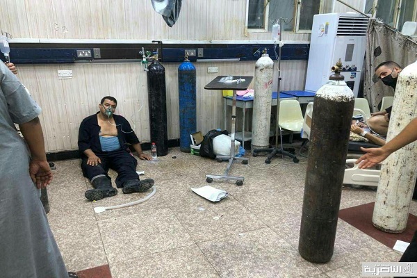 شاهد.. عشرات الضحايا في حريق بمستشفى الامام الحسين(ع) جنوبي العراق