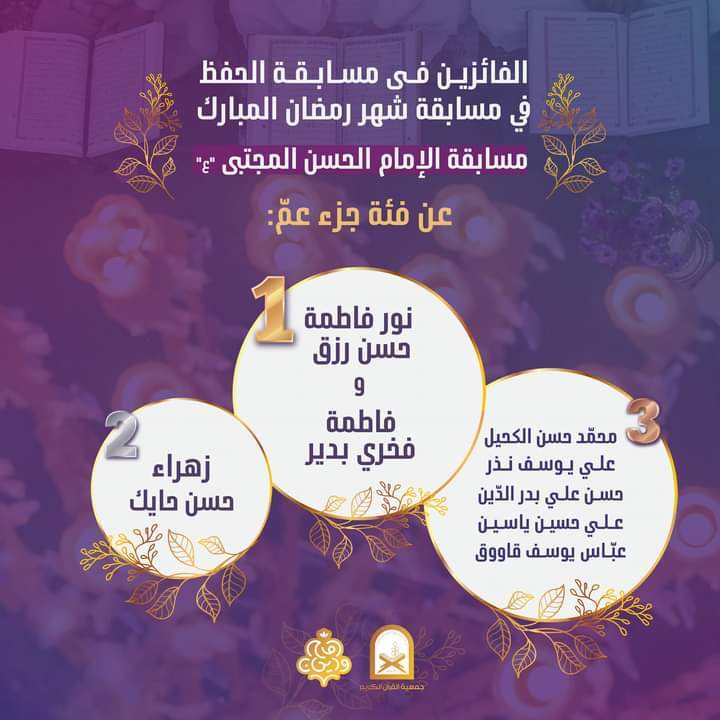 جمعيّة القرآن اللبنانية تهنئ الفائزين في مسابقة شهر رمضان + صور