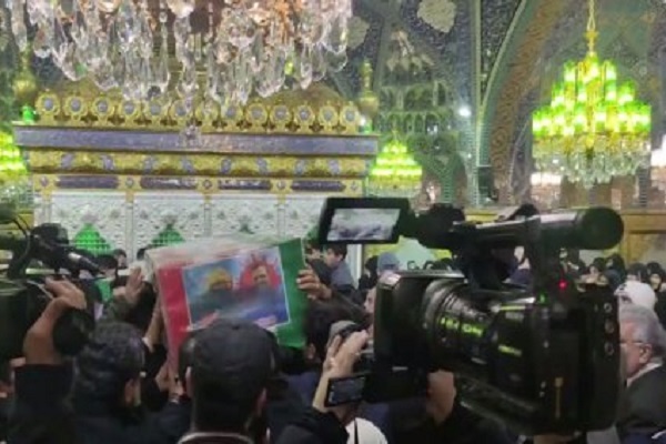 تشييع جثامين المستشارين الايرانيين في حرم السيدة زينب (ع) + فيديو
