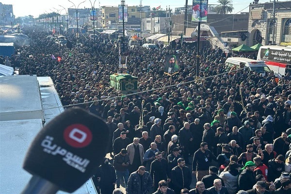 بالصور.. مراسم التشييع الرمزي لنعش الإمام الكاظم (ع) في العراق