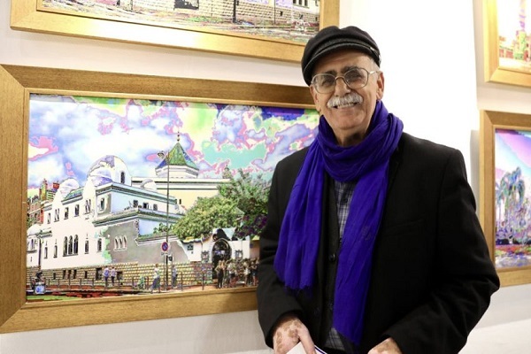 فنان جزائري يرسم مساجد العالم في معرض بباريس فنان جزائري يرسم مساجد العالم في معرض بباريس