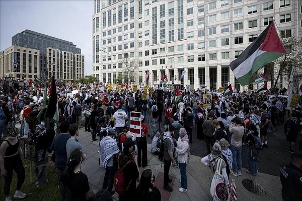 واشنطن.. مظاهرة حاشدة لدعم فلسطين والتنديد بالمجازر في غزة