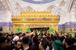مراسم تشييع عقيلة المرجع الديني السيد السيستاني في كربلاء والنجف + صور