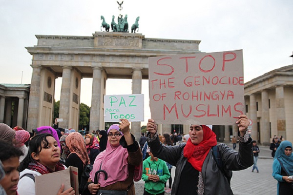 Almaniyada Myanma müsəlmanlarına edilən zülmlərə etiraz edildi