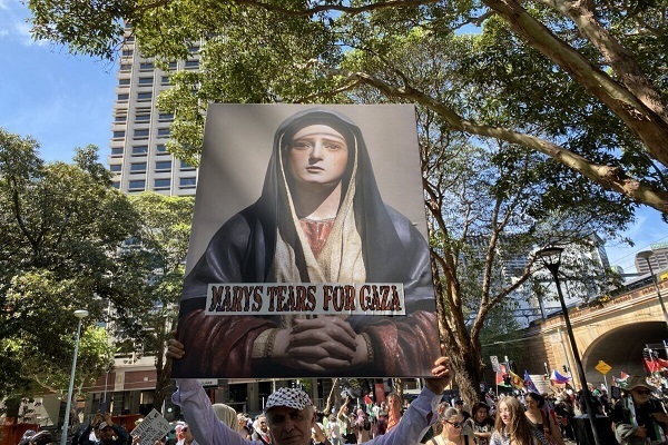 Absage der Weihnachtsfeierlichkeiten von Palästina-Anhängern in der Welt für Gaza + Foto