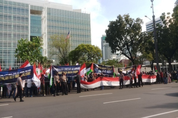 Al-Quds-Marsch 2022 vor der US-Botschaft in Jakarta