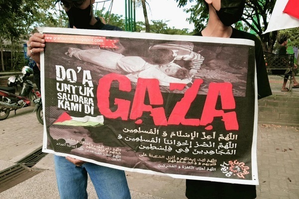 Al-Quds-Marsch 2022 vor der US-Botschaft in Jakarta