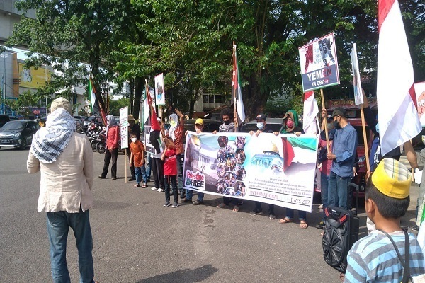 Al-Quds-Marsch 2022 vor der US-Botschaft in Jakarta