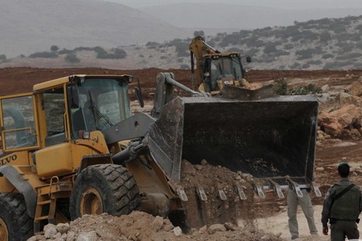 Israeli Bulldozers Level Lands, Destroy Palestinian Structures East of Nablus