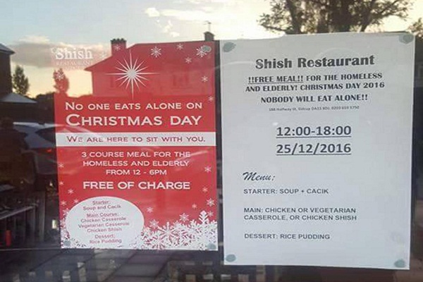 Muslim-owned Restaurant in London Offers Free Meals on Christmas Day