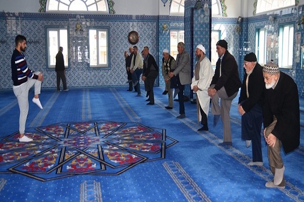 Turkish Mosque-Goers Exercise after Prayers with New Project
