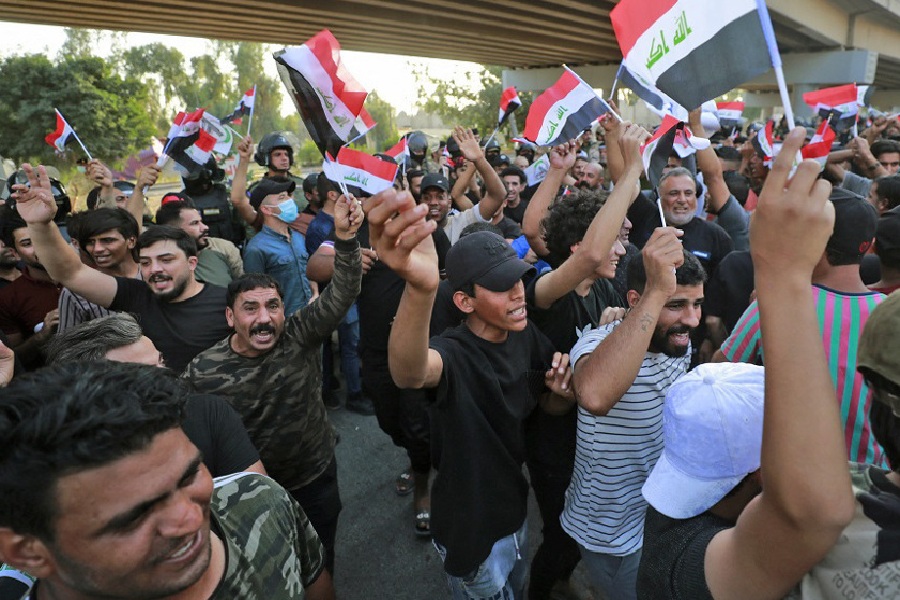 Protesters in Baghdad