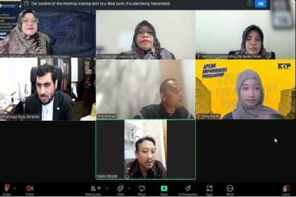 Participants in an international webinar in Indonesia on raising children based on the teachings of Islam and the Holy Quran.