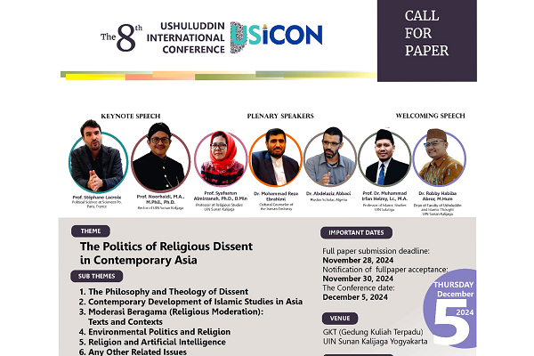 8th Ushuluddin International Conference slated to be held in Indonesia on December 5, 2024
