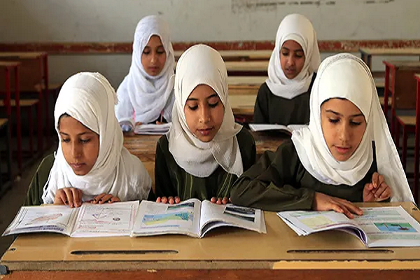 Muslim girl students at school