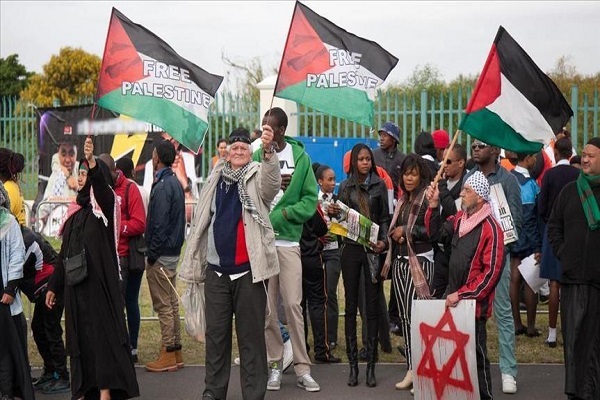 A rally held in South Africa in solidarity with Palestine