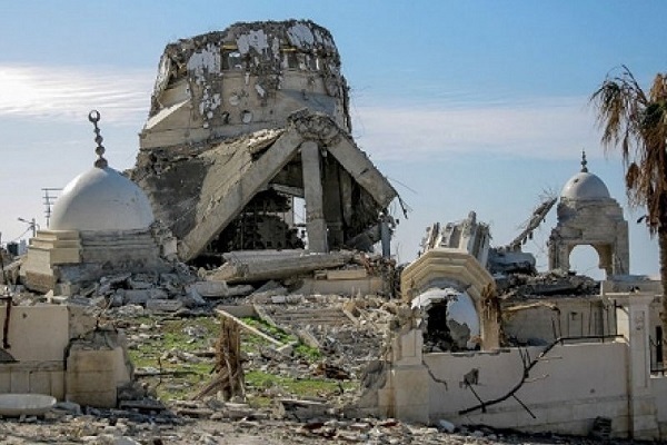 Mosque destroyed in Israeli attacks on Gaza