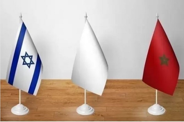 Flags of Morocco and the Zionist regime