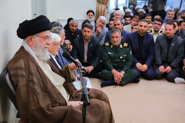 Leader of the Islamic Revolution Ayatollah Seyed Ali Khamenei met with a number of the families of martyrs from the Kohgiluyeh and Boyer-Ahmad Province and the officials of the National Congress for the Commemoration of the Martyrs of the Kohgiluyeh and Boyer-Ahmad Province at noon today (Wednesday), August 14, 2024.