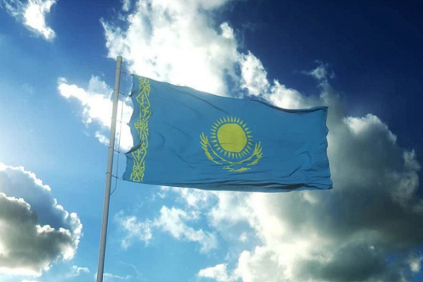 The flag of Kazakhstan