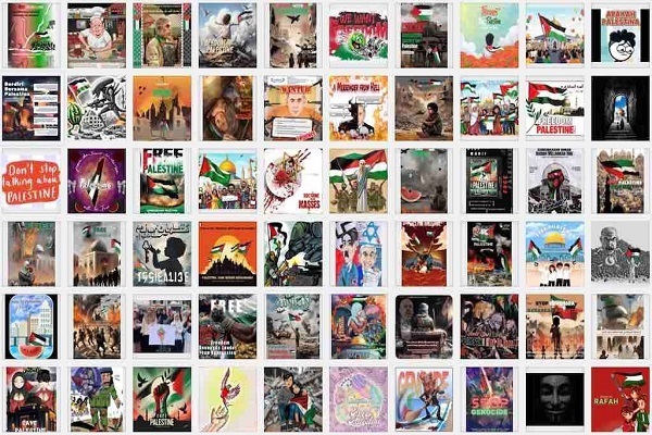 Some of the works submitted to an international competition dubbed “Liberation of Palestine” held in Indonesia