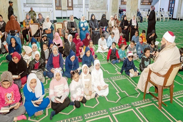 Teaching the Quran at a mosque in Egypt