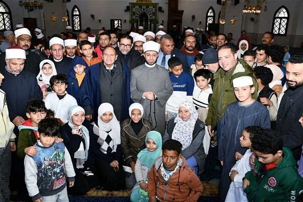 Inauguration of the Maktab (traditional Quran memorization school) of the prominent qari Sheikh Ahmed Ahmed Nuaina in Egypt.