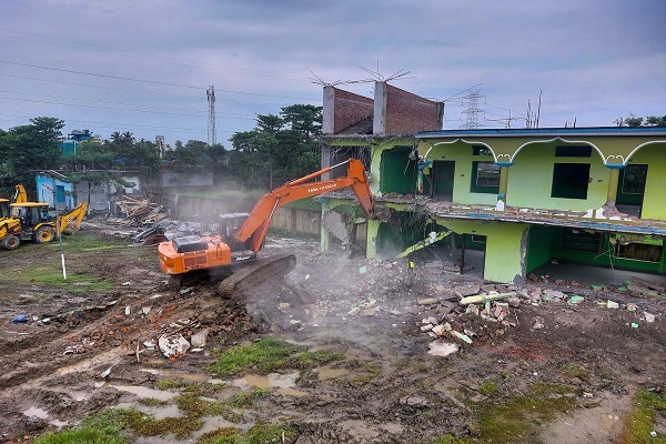 Demolition of a Madrassa (Islamic school) in Assam, India