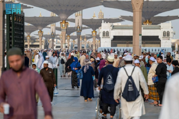 Umrah pilgrims in the holy city of Medina