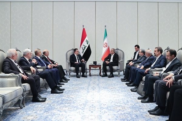 Iranian President Masoud Pezeshkian and Iraqi Prime Minister Mohammed Shia' al-Sudani met on the sidelines of the emergency summit of Islamic and Arab states in Doha on Monday, September 15, 2025.