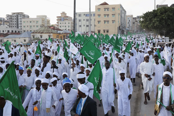 People in Somalia’s capital, Mogadishu, celebrate Milad-un-Nabi, the anniversary of the Holy Prophet’s (PBUH) birthday (September 5, 2025)