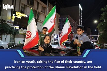Youth Raising Iran’s Flag