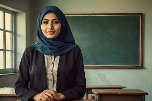 A female Muslim teacher