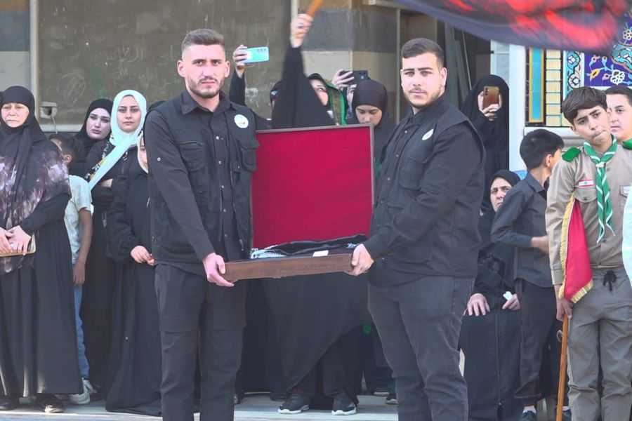 In preparation for the days of mourning in the month of Muharram and commemorating the event of Ashura, mourning flags were raised in the Ras al-Hussein (AS) Mosque in the Lebanese city of Baalbek.