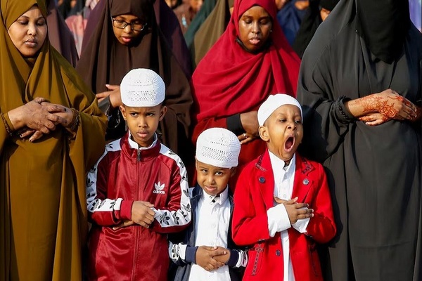 Worshippers attend prayers on Eid Al Adha at the Sir Ali Muslim Club Ground cricket ground, in Kenya's capital Nairobi. Reuters