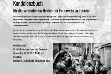 Alemania: Ceremonia en honor a los bomberos mártires en el incendio de Teherán