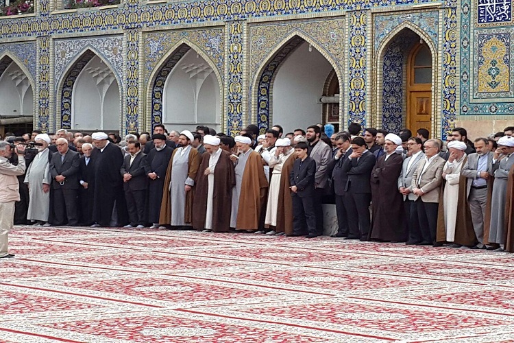 حضور فرزند رهبر معظم انقلاب در مراسم چهلمین روز ارتحال آیت‌الله واعظ‌طبسی