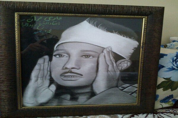 تابلوی سیاه قلم از استاد عبدالباسط، اثر ارزشمند هنرمند ناشنوای سمیرمی