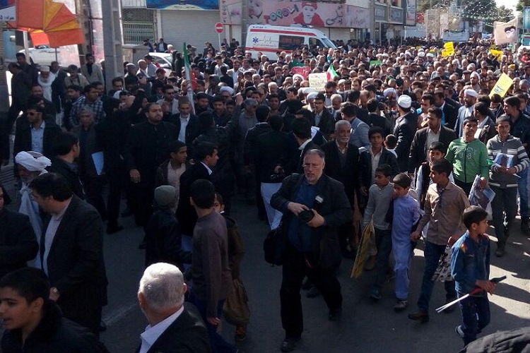 شعار « مرگ بر امریکا» در زاهدان طنین‌انداز شد + عکس