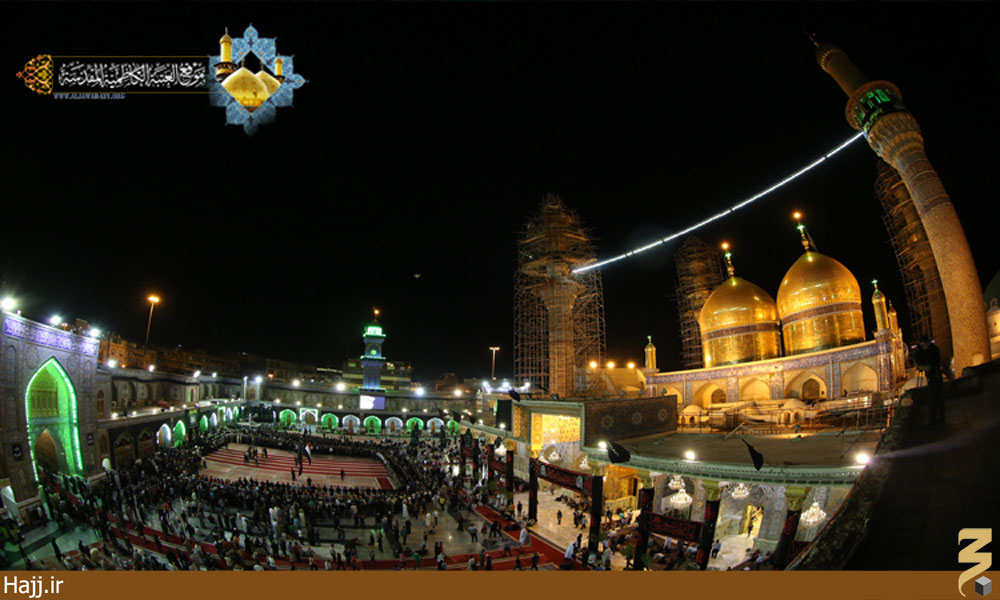 پرچم عزا بر گنبد حرم امامين كاظمين(ع) برافراشته شد