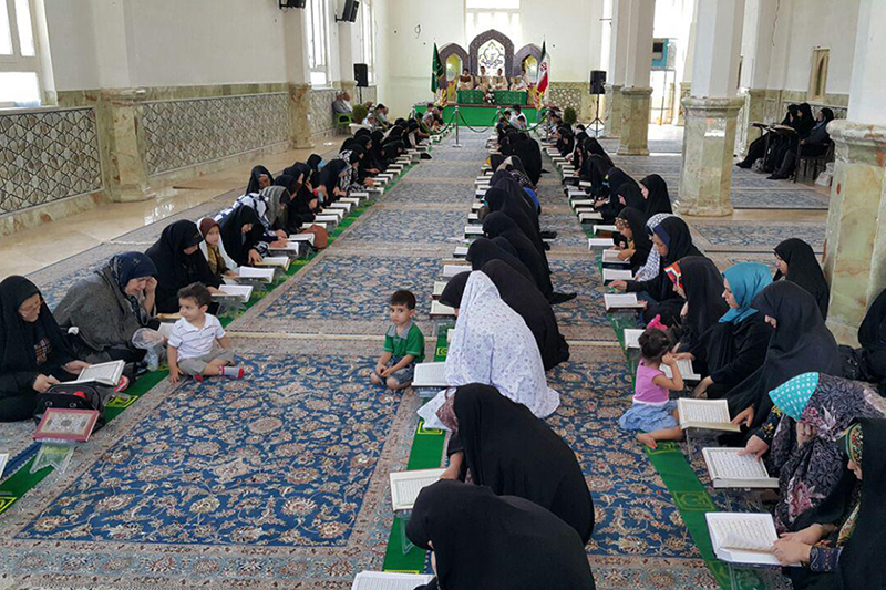 ترتیل‌خوانی قرآن در آستان امامزاده عبدالله(ع) + عکس