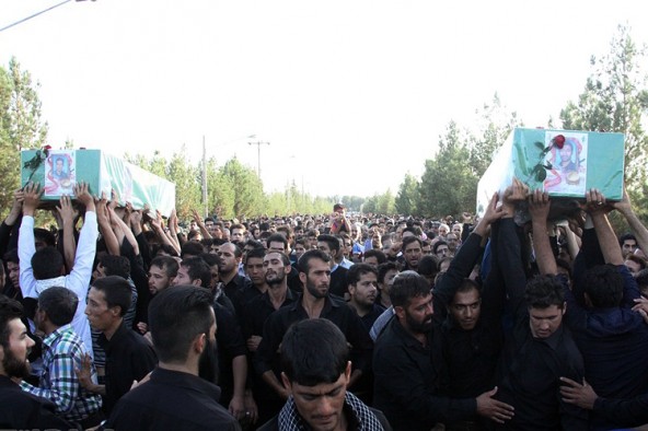 پیکر مطهر دو شهید مدافع حرم در یزد تشییع شد